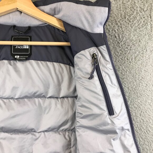 North Face Women Puffer Coat Vest Full Zip 700 Fill Goose Down Winter Purple S - Picture 11 of 13